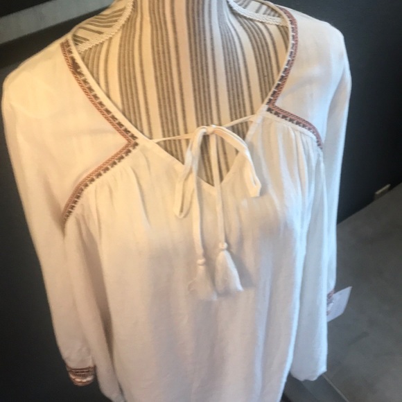 🔥1 hr SALE - Andree Blue, peasant top - Picture 3 of 5